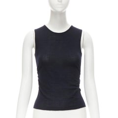 OSCAR E LA RENTA 70% cashmere silk fine knit gathered side sleeveless vest XS