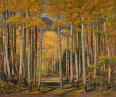 Vintage Autumn Aspen Forest