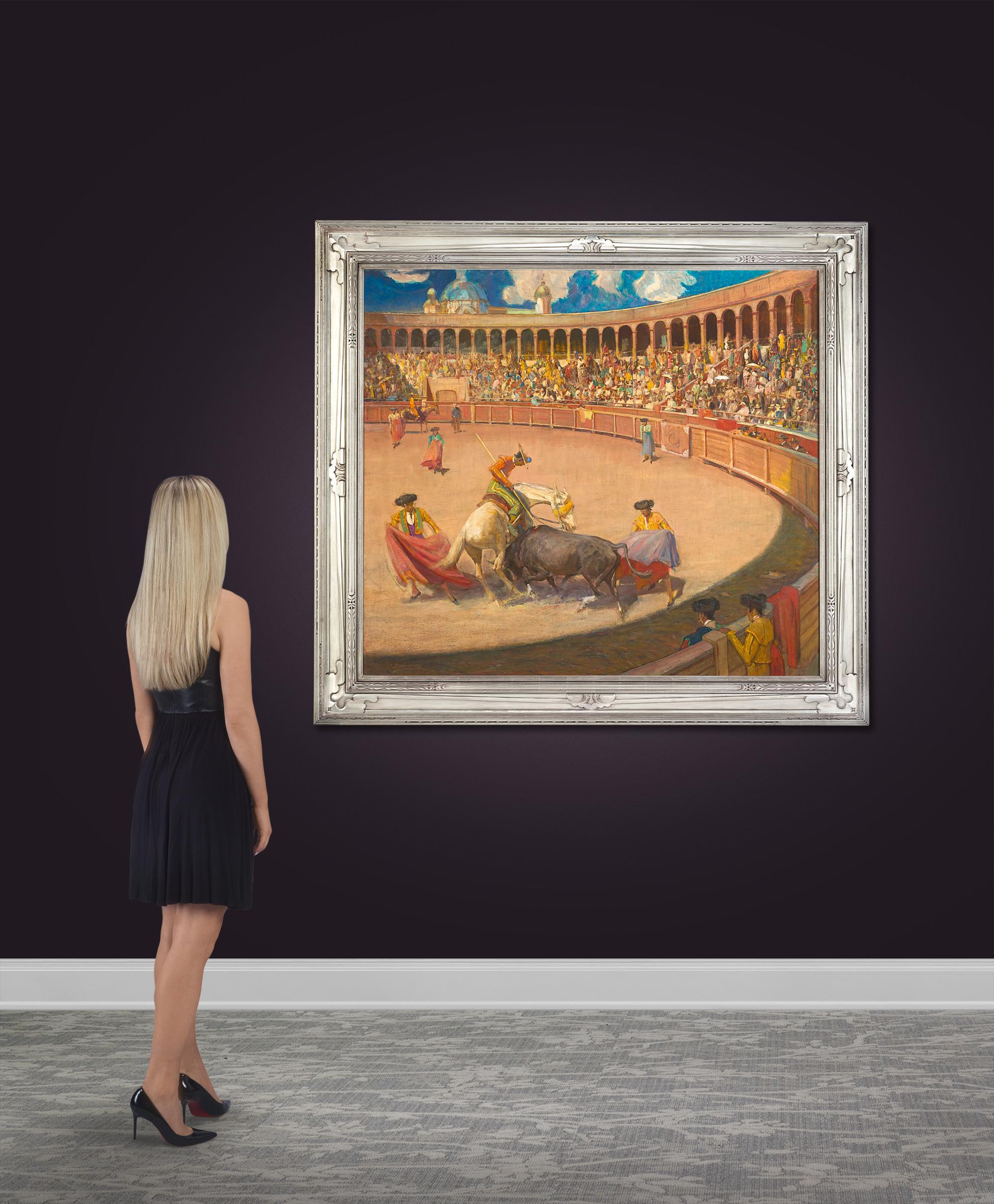 Bullfighting by Oscar E. Berninghaus - Realist Painting by Oscar Edmund Berninghaus