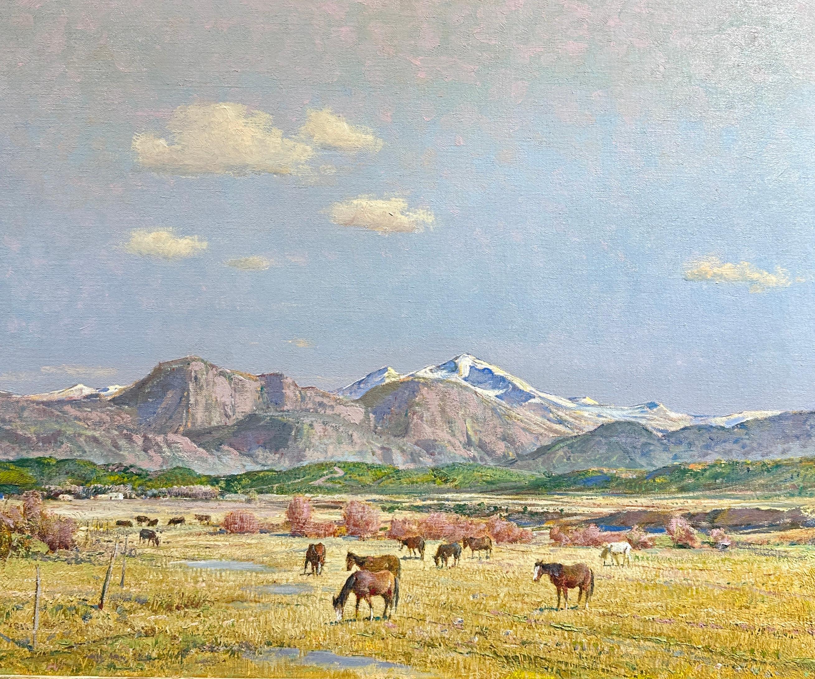 Landscape Painting Oscar Edmund Berninghaus - Pâturages d'hiver