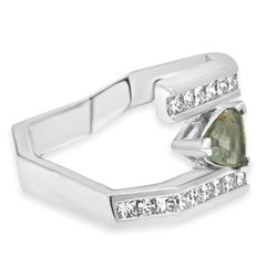 Oscar Friedman Platin Alexandrit & Diamant Bypass Ring