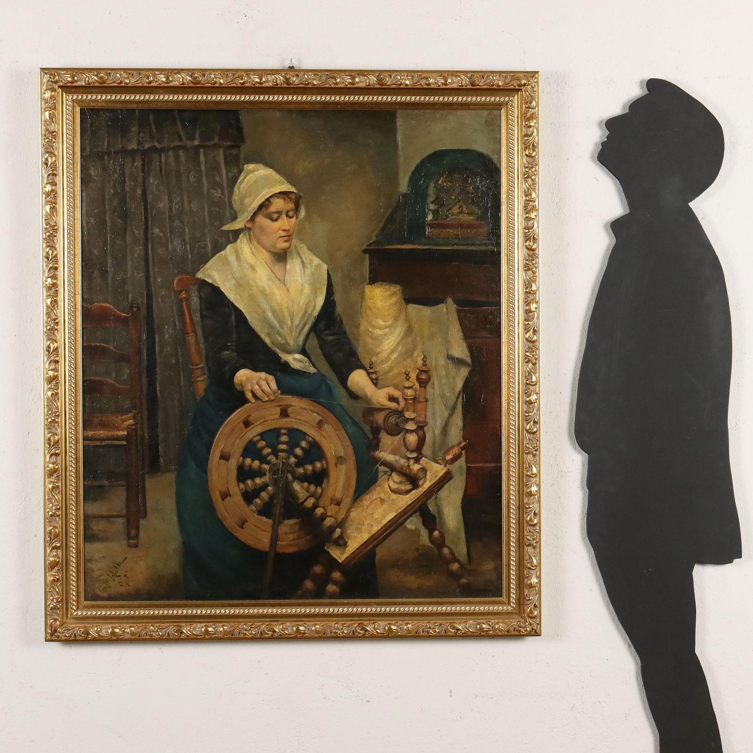Pintura de Oscar Halle La hilandera 1897 2
