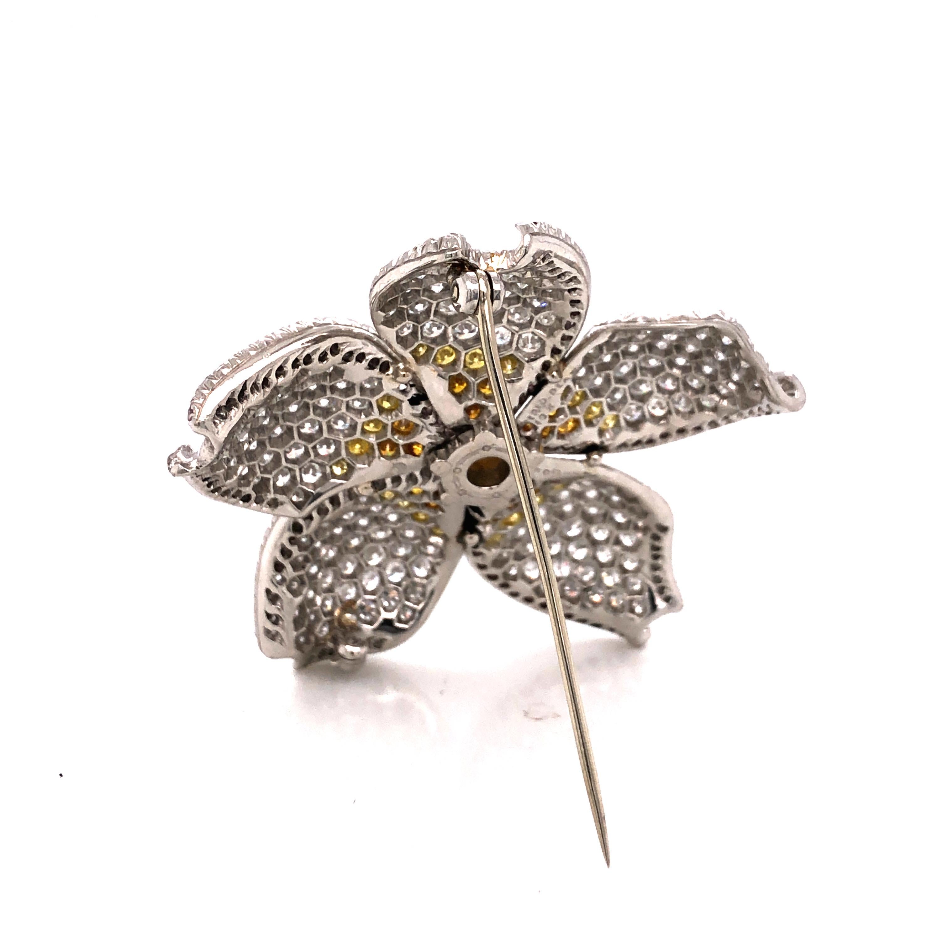 Oscar Heyman 10.28tcw Fancy Color Diamond Flower Brooch 1