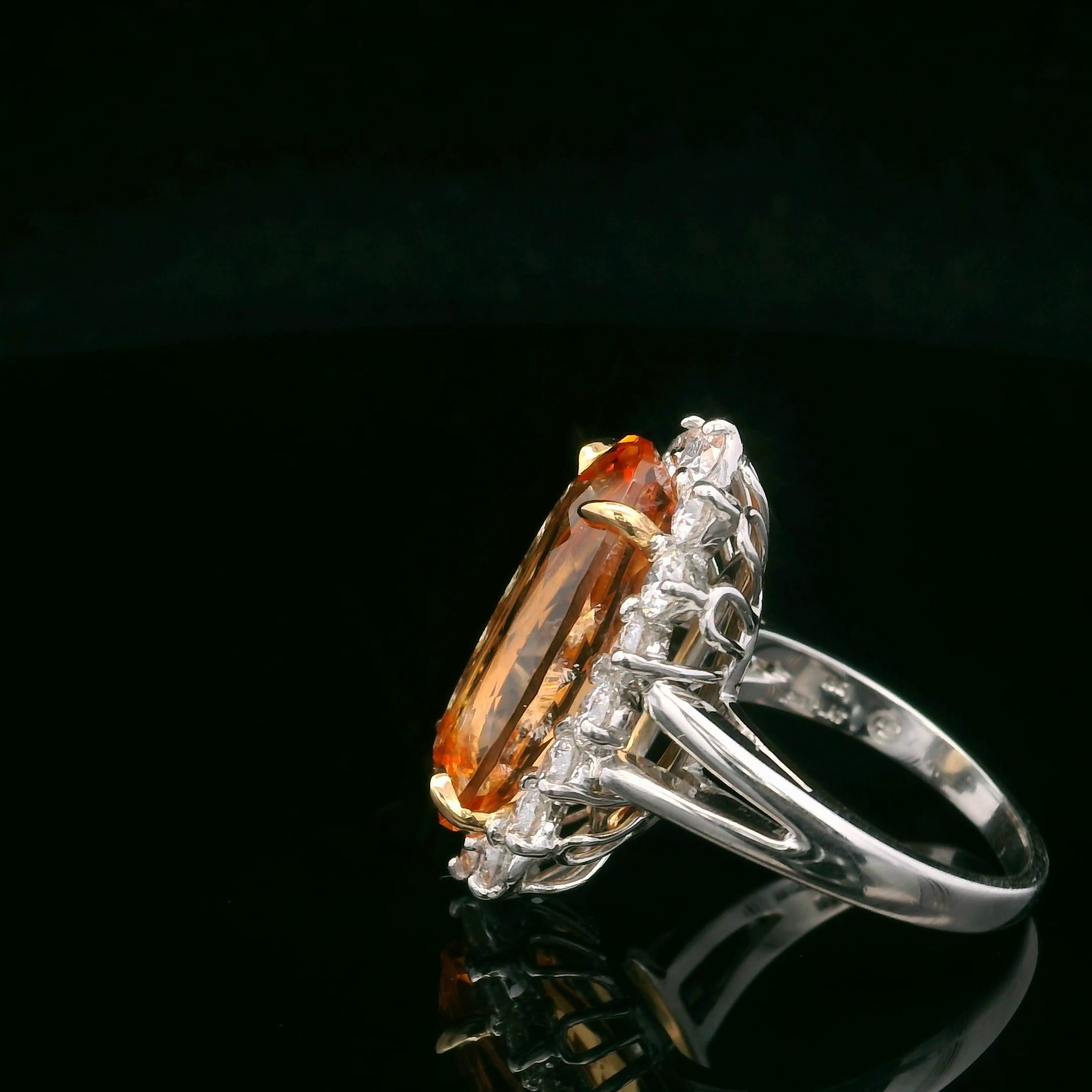 Contemporain Bague Oscar Heyman 10,75ct Topaze impériale et diamant en vente