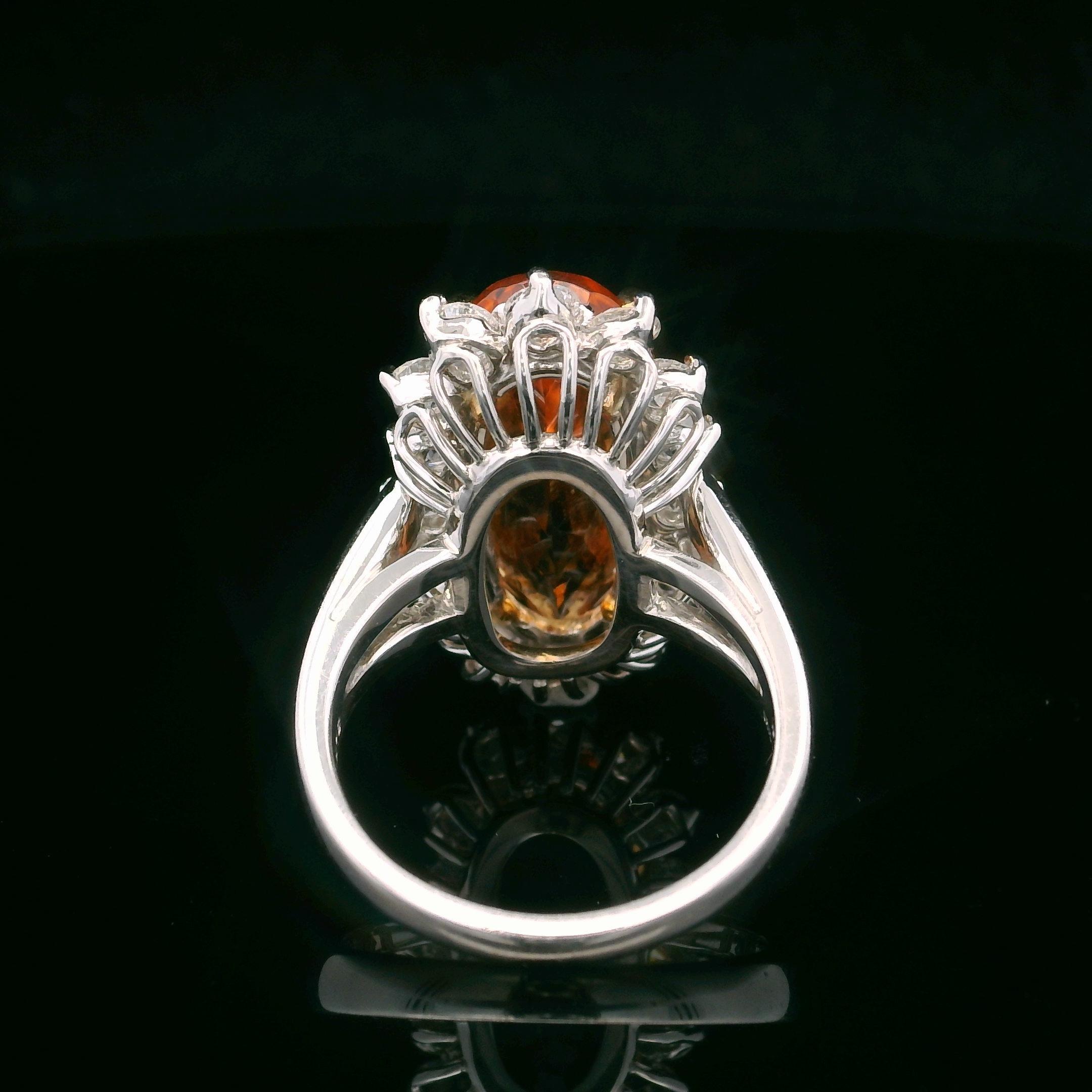 Taille ovale Bague Oscar Heyman 10,75ct Topaze impériale et diamant en vente