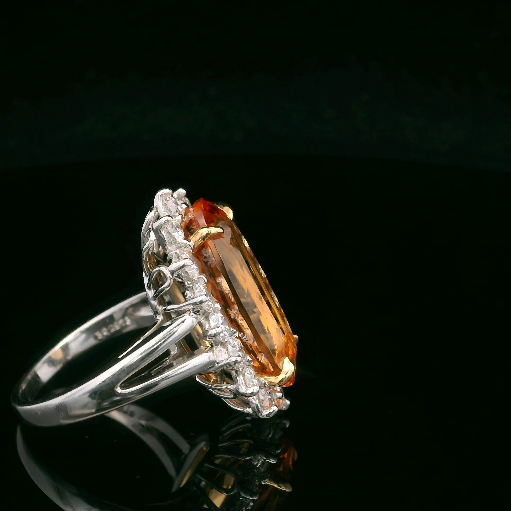 Bague Oscar Heyman 10,75ct Topaze impériale et diamant Neuf - En vente à New York City, NY