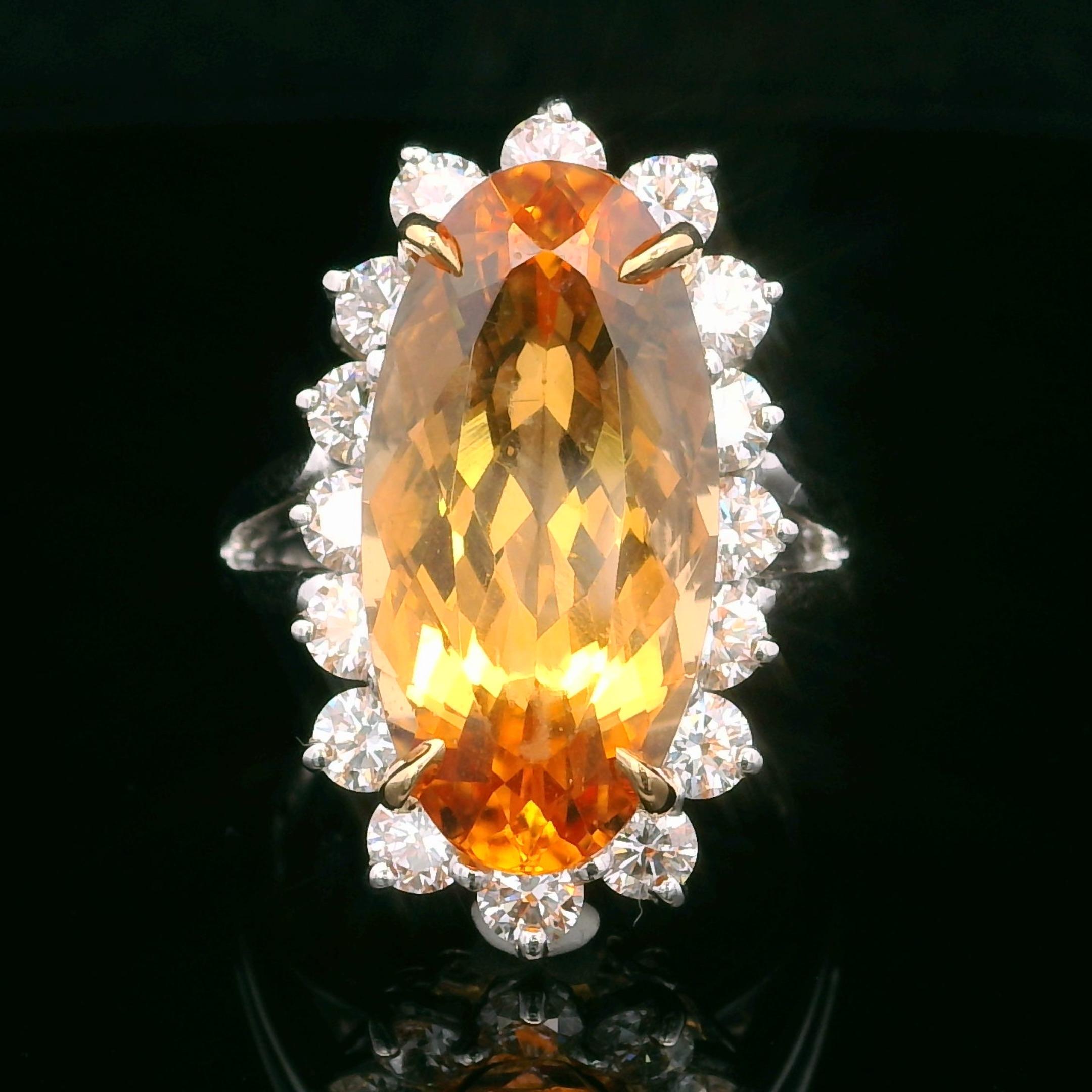 Bague Oscar Heyman 10,75ct Topaze impériale et diamant Unisexe en vente