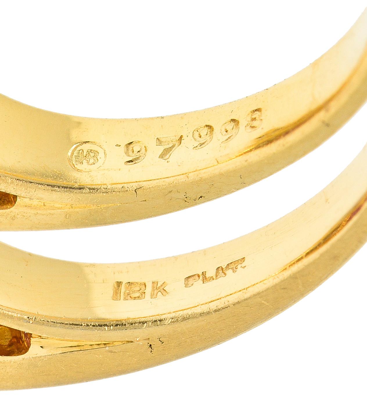 Oscar Heyman 11.12 Carats Pink & Yellow Sapphire Diamond Platinum 18K Gold Ring en vente 1