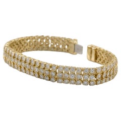 Oscar Heyman 12 Carat Three Row Tennis Diamond Bracelet 18k