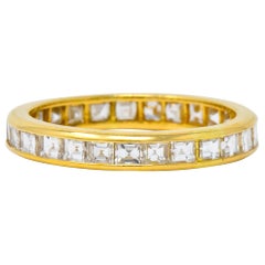 Oscar Heyman 1.35 Carat Square Step Diamond 18 Karat Gold Eternity Band Ring
