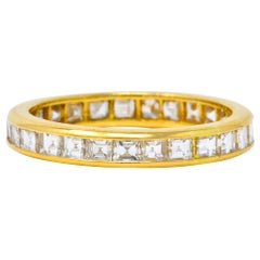 Oscar Heyman 1.35 Carat Square Step Diamond 18 Karat Gold Eternity Band Ring