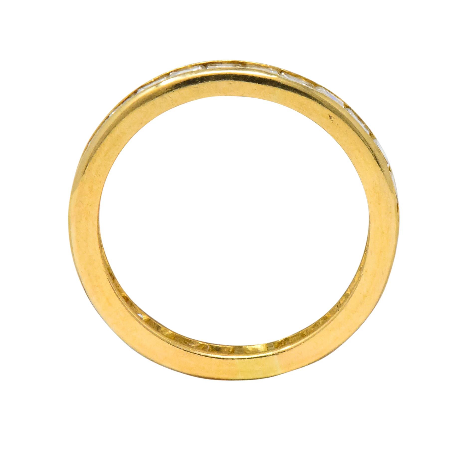 Contemporary Oscar Heyman 1.35 Carat Square Step Diamond 18 Karat Gold Eternity Band Ring