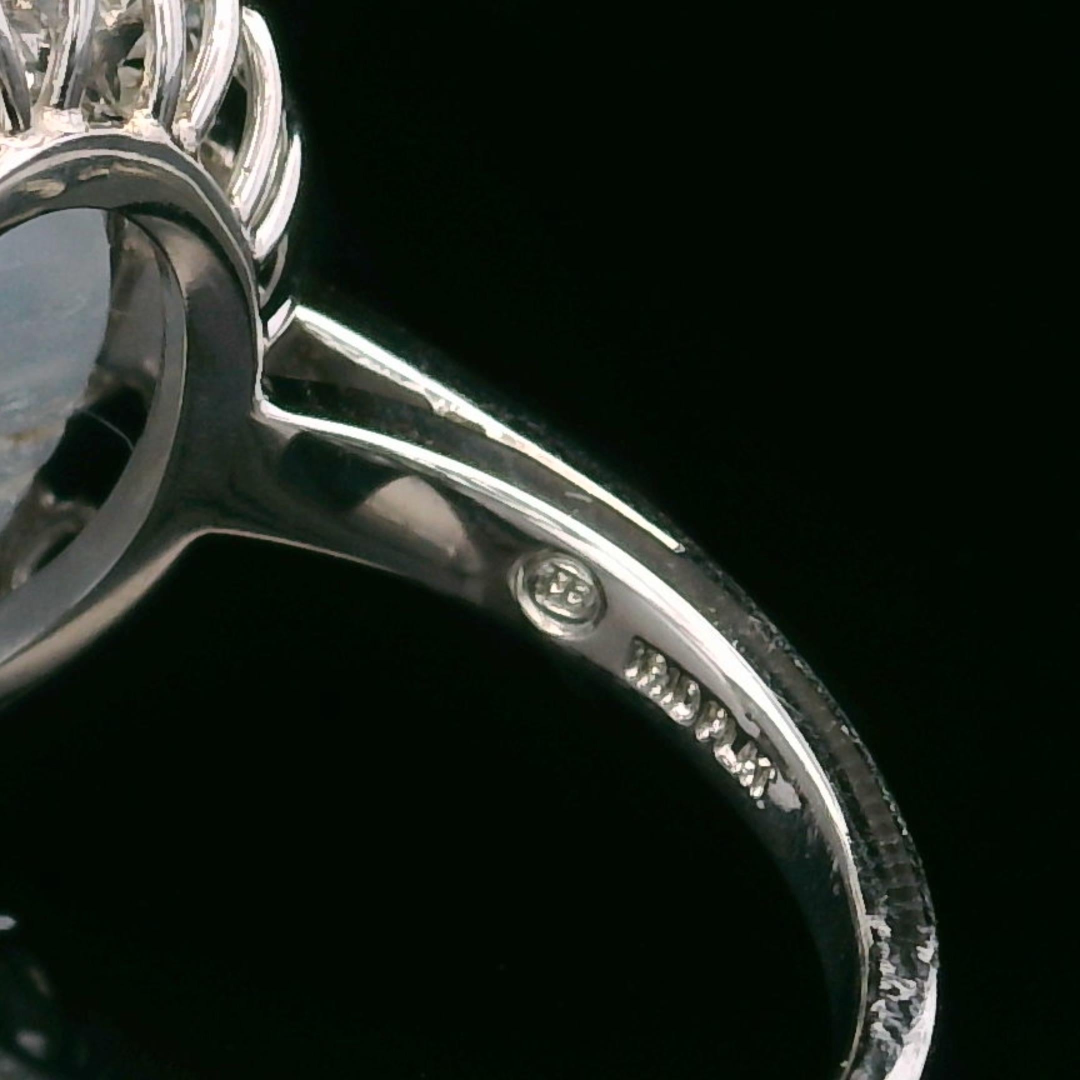 Oscar Heyman 14.21ct Cat's-Eye Sapphire & Diamond Ring For Sale 1