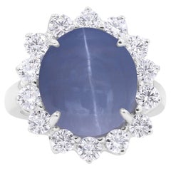 Oscar Heyman 14.21ct Cat's-Eye Sapphire & Diamond Ring