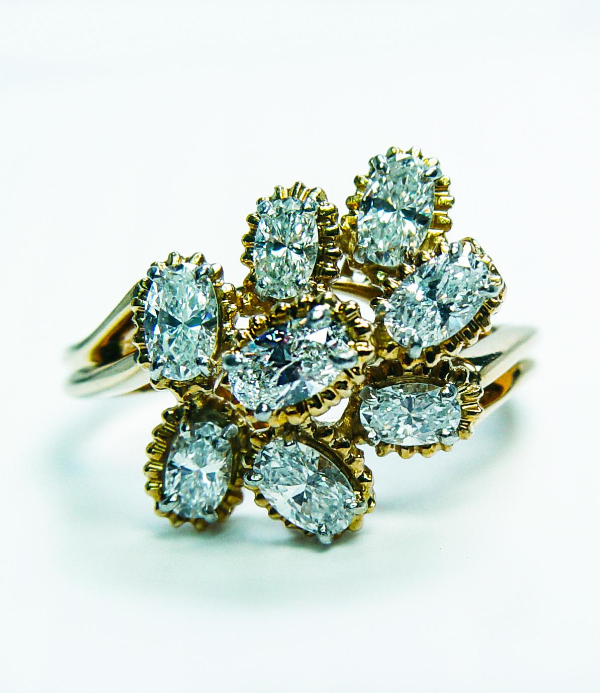 OSCAR HEYMAN 1.59ct VVS-D Diamond Ring 18K Gold Platinum Estate In Good Condition For Sale In Brambleton, US