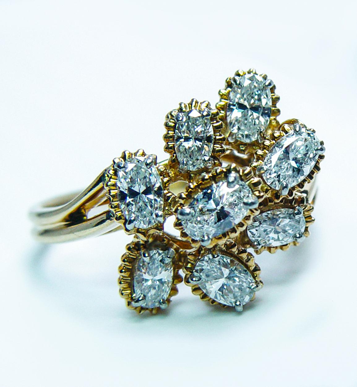 Women's OSCAR HEYMAN 1.59ct VVS-D Diamond Ring 18K Gold Platinum Estate For Sale