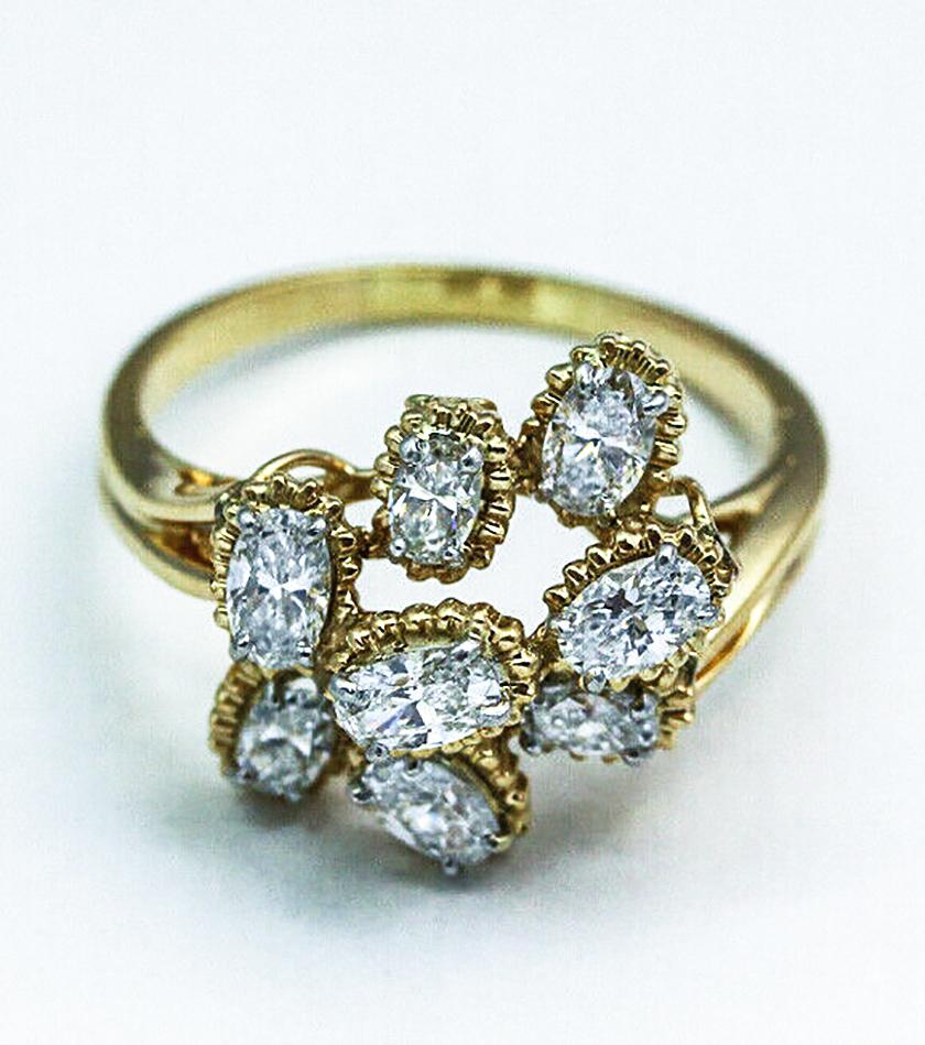 OSCAR HEYMAN 1.59ct VVS-D Diamond Ring 18K Gold Platinum Estate For Sale 3