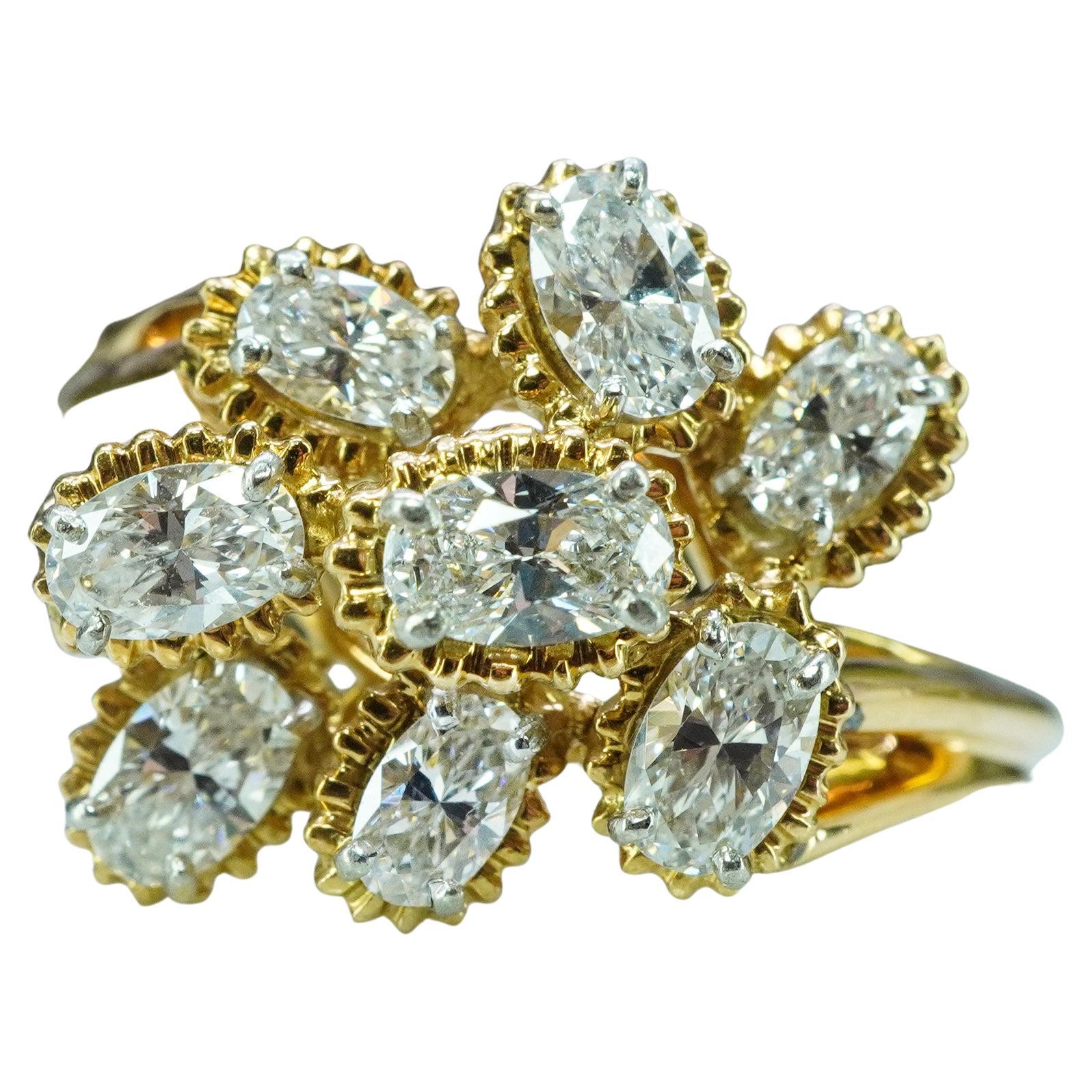 Oscar Heyman 1,59ct VVS-D Anello con diamante in oro 18K e platino Estate