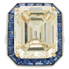 Oscar Heyman 17.35 Carat Emerald Cut Flyb-SI1 Diamond 18 Karat WG Cocktail Ring