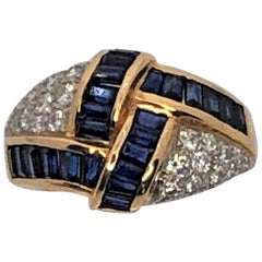 Oscar Heyman Bague en platine 18 carats avec saphir et diamants