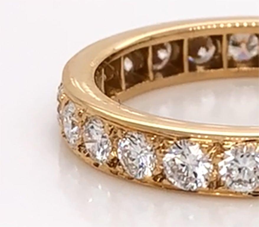 Oscar Heyman 18 Karat Yellow Gold Round Diamond Eternity Wedding Band Ring 2