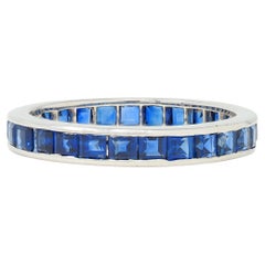 Oscar Heyman 1,89 Karat Saphir Platin Vintage Eternity-Ring