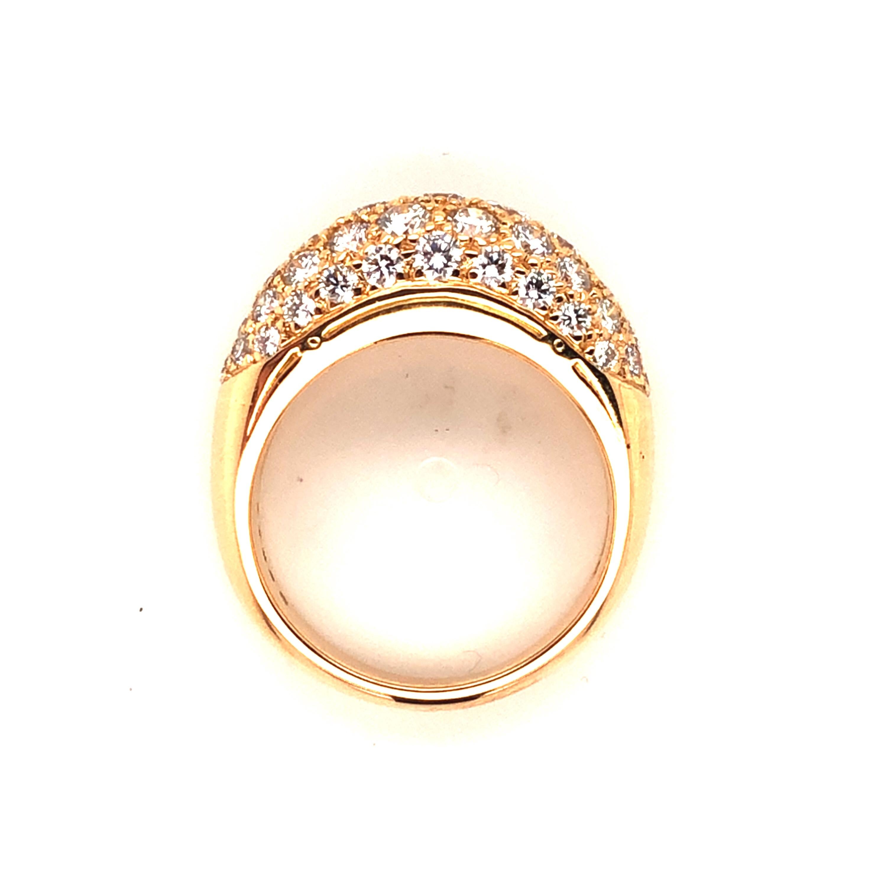 Oscar Heyman 18k Gold 1.84 Tcw Diamond Dome Ring In New Condition In New York City, NY