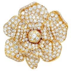Oscar Heyman, 18K Gold Diamond Brooch, Certificate
