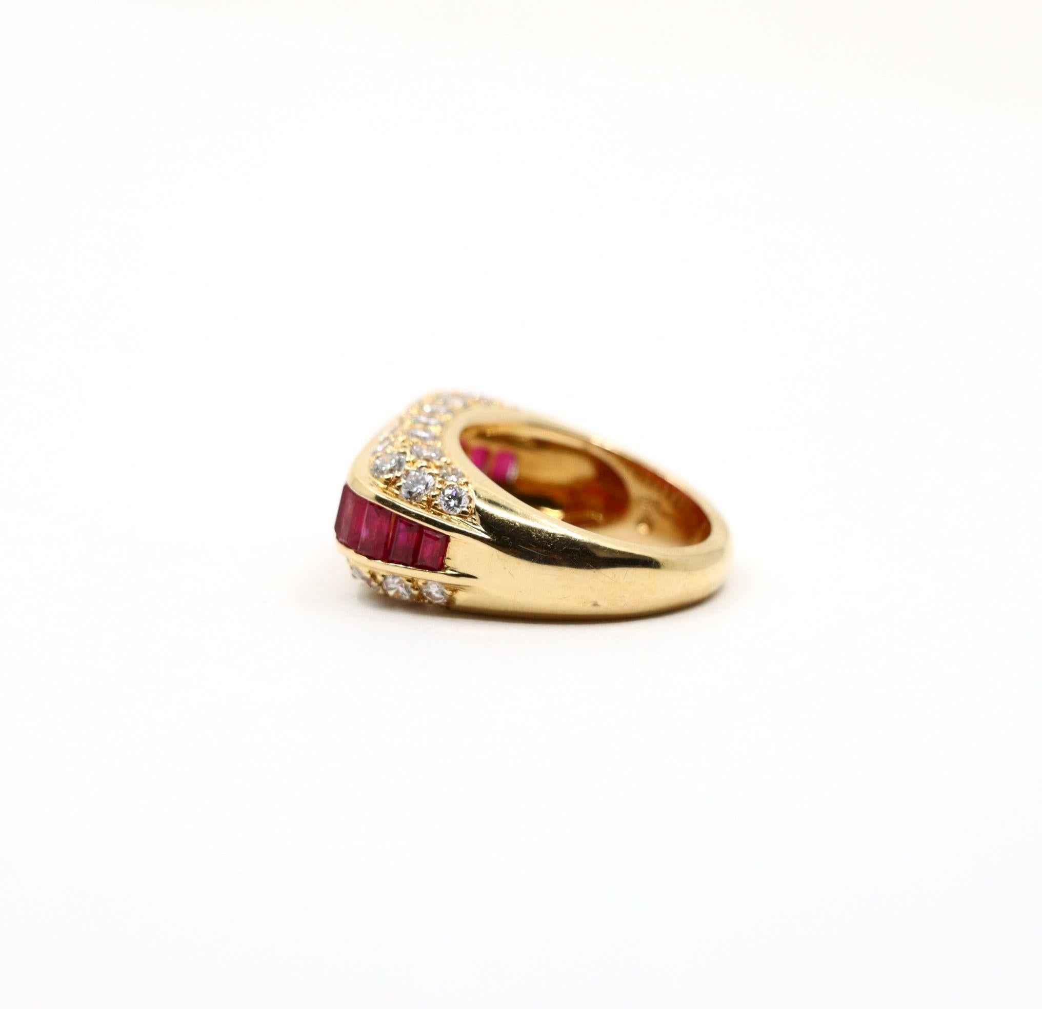 Oscar Heyman - Anello con diamante e rubino in oro 18 carati in vendita 6
