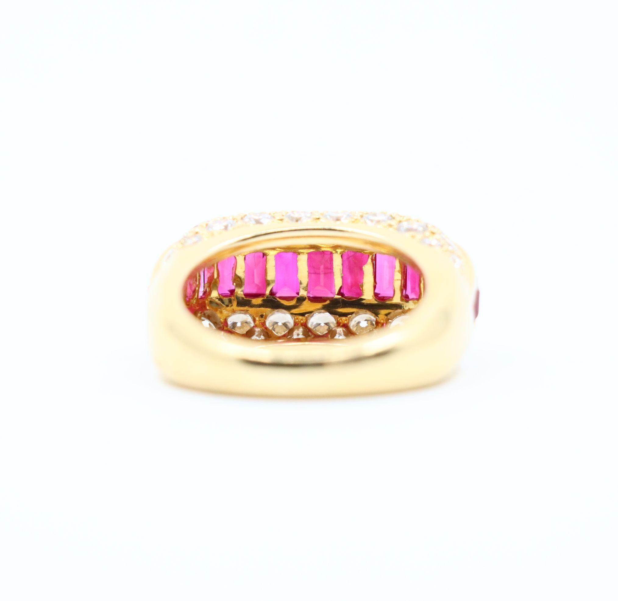Oscar Heyman - Anello con diamante e rubino in oro 18 carati in vendita 9