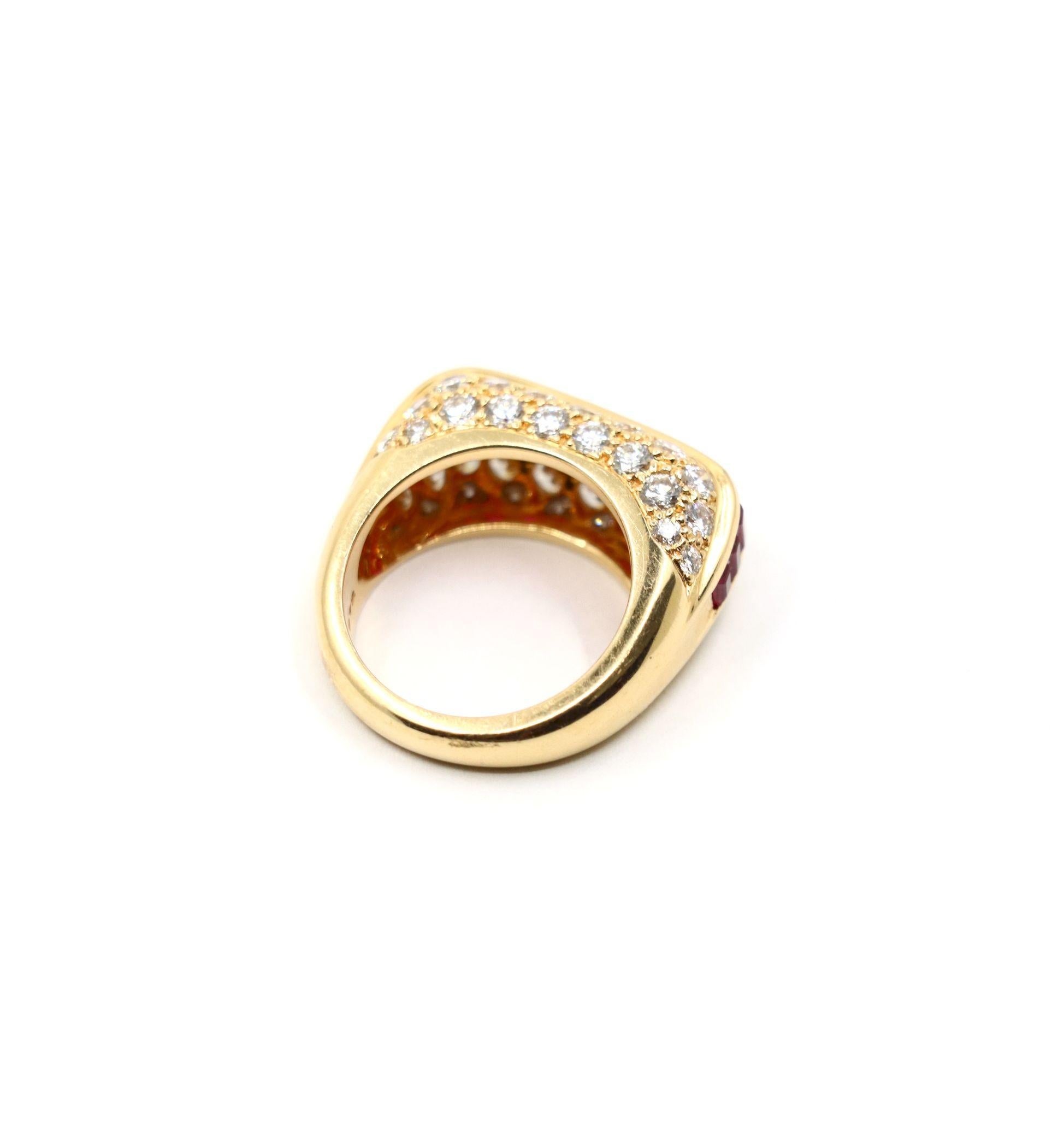 Oscar Heyman - Anello con diamante e rubino in oro 18 carati in vendita 4