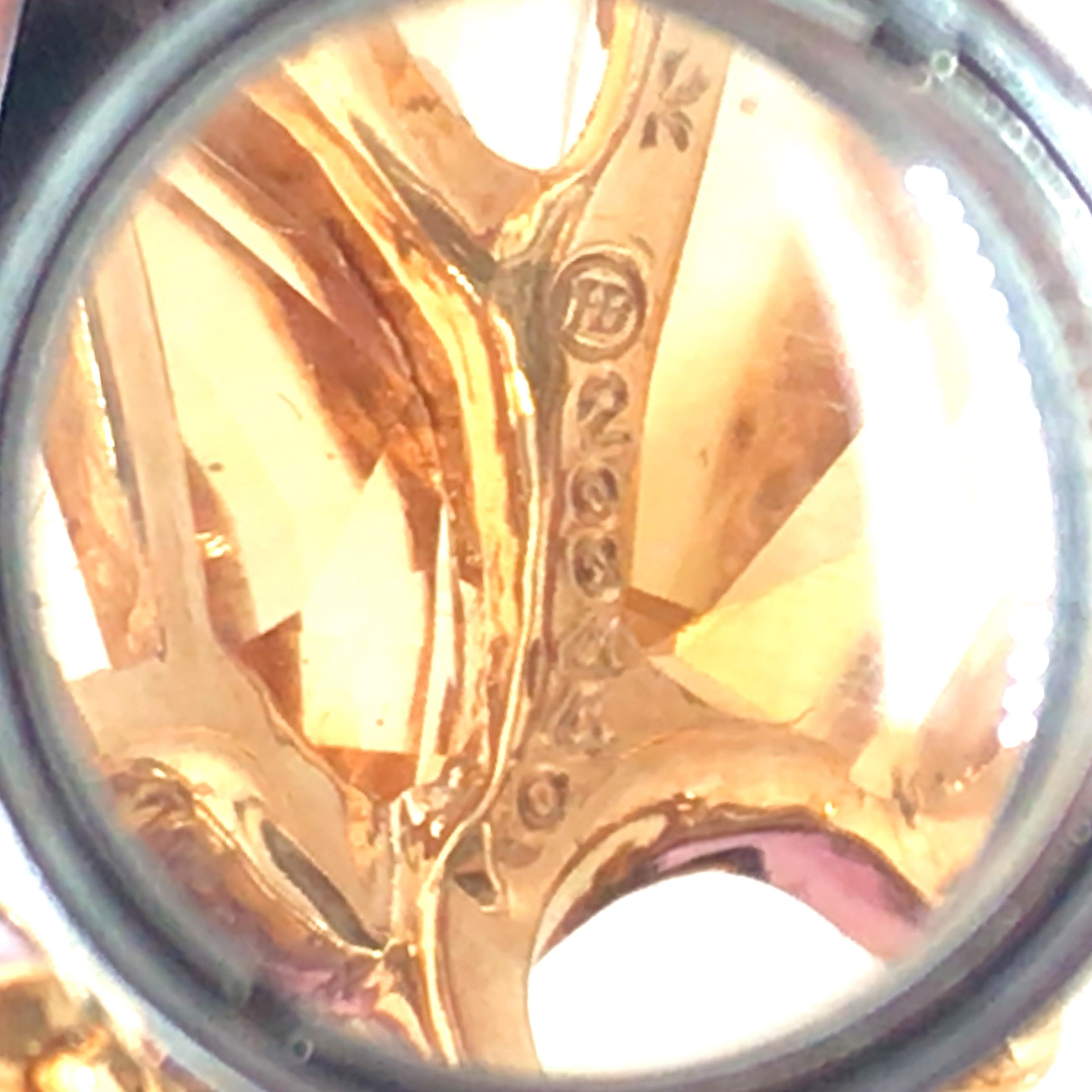 Women's or Men's Oscar Heyman, 18K Gold Gemstone Diamond Pansy Brooch For Sale