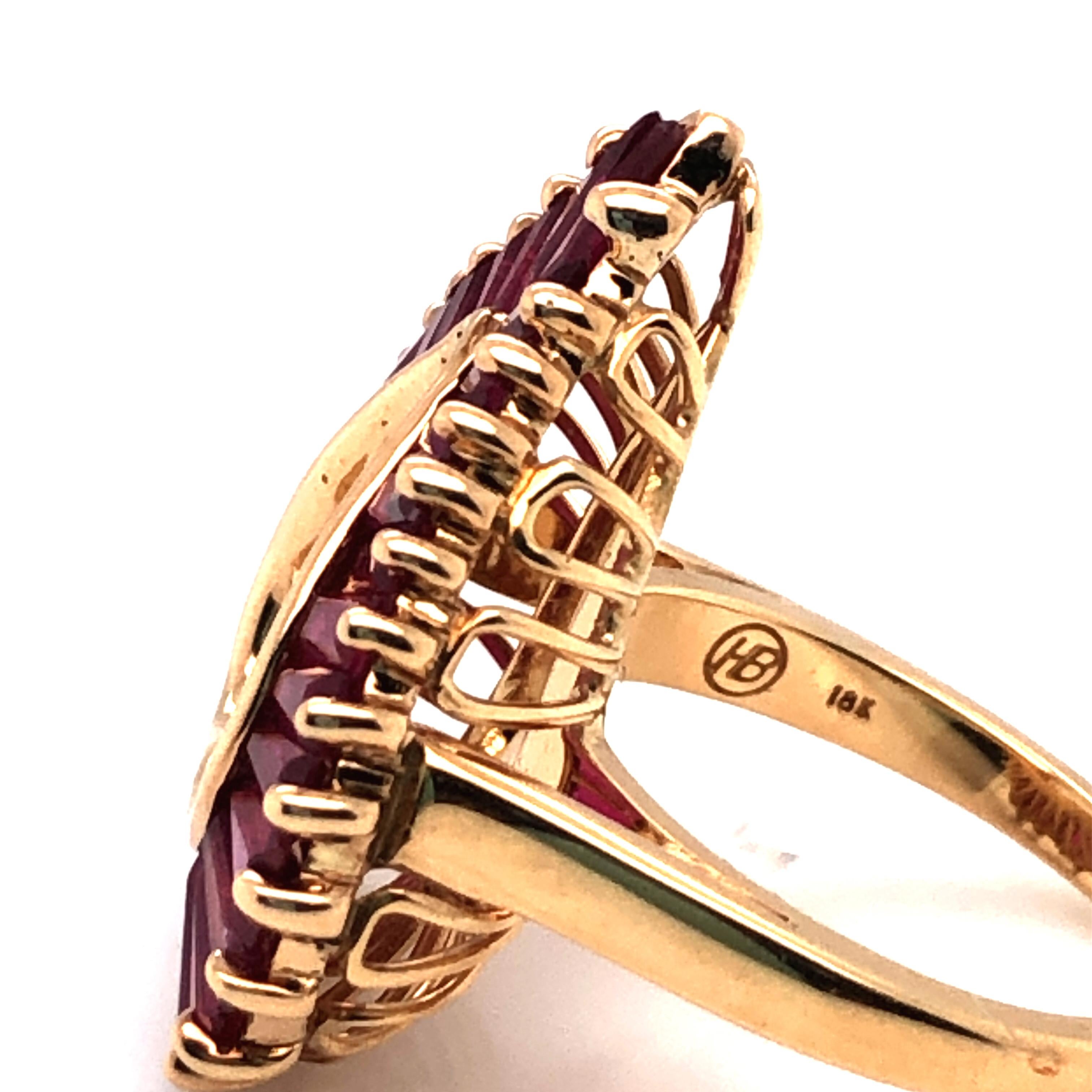 Oscar Heyman 18 Karat Gold Ruby Heart Shaped 'Ballerina' Style Ring 1