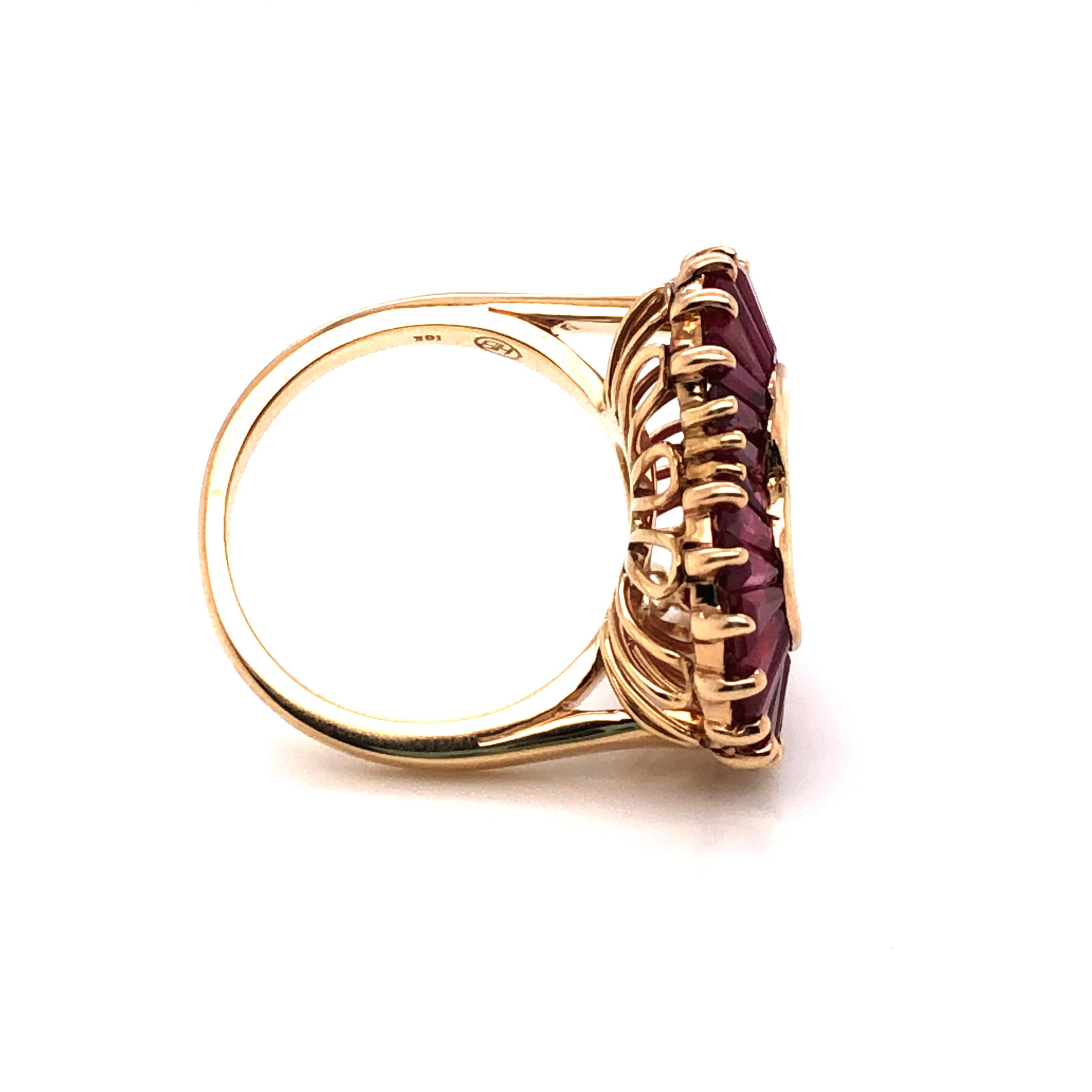 Oscar Heyman 18 Karat Gold Ruby Heart Shaped 'Ballerina' Style Ring 2