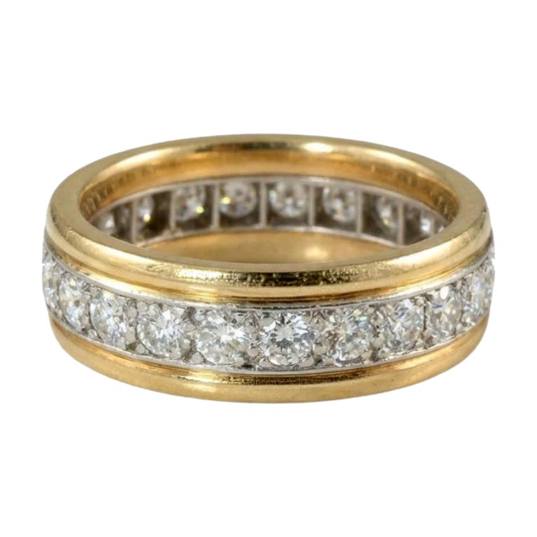 Pre-owned Oscar Heyman 18k Yellow Gold Diamond Eternity Band Ring Vs1 G Color