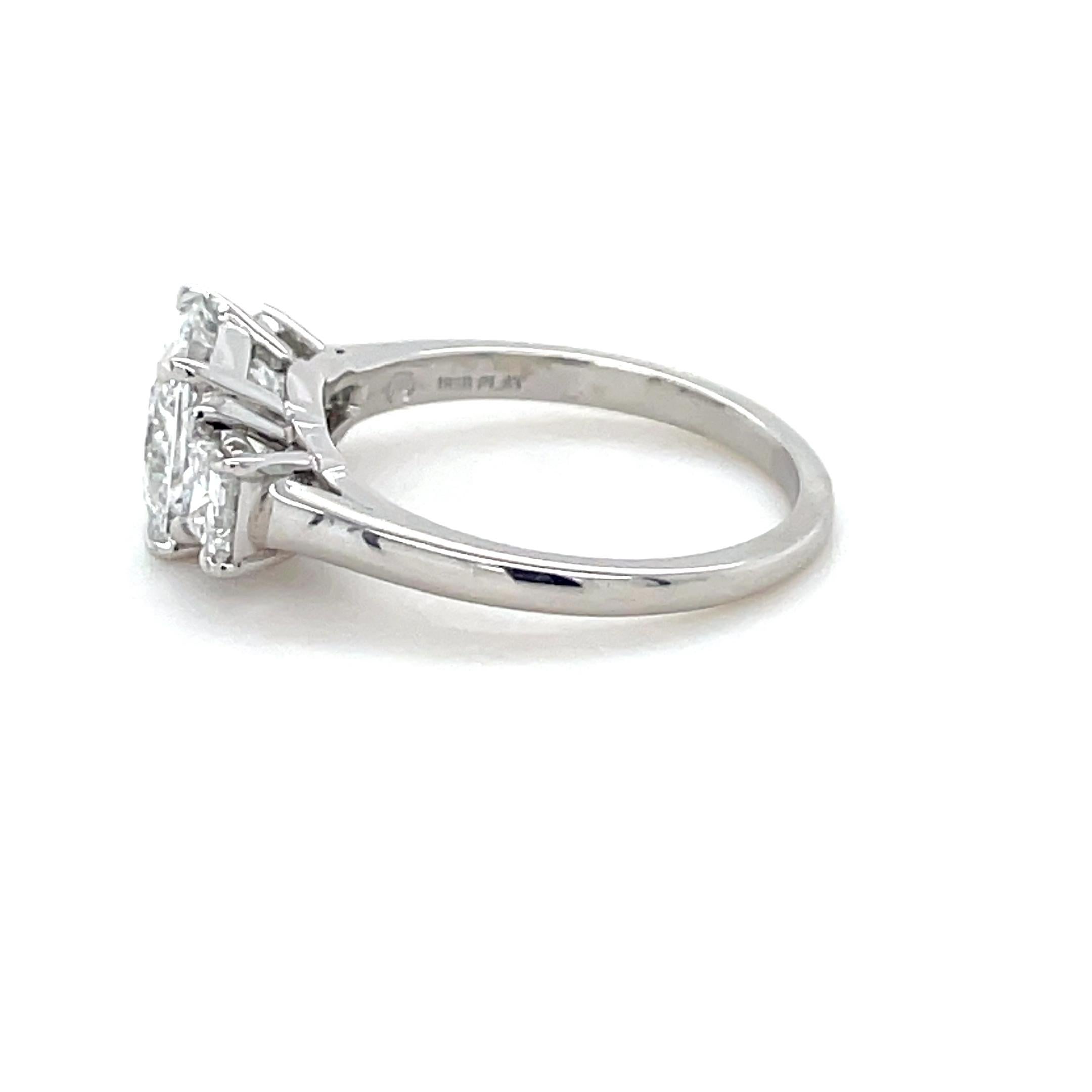 Oscar Heyman, Diamantring mit 1,90 Karat im Prinzessinnenschliff (Carréschliff) im Angebot