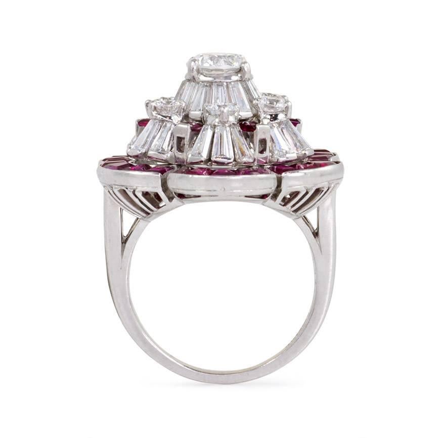 ruby diamond flower ring