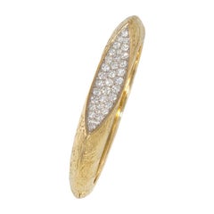 Oscar Heyman 1960s Textured Gold and Diamond Modernist Bracelet