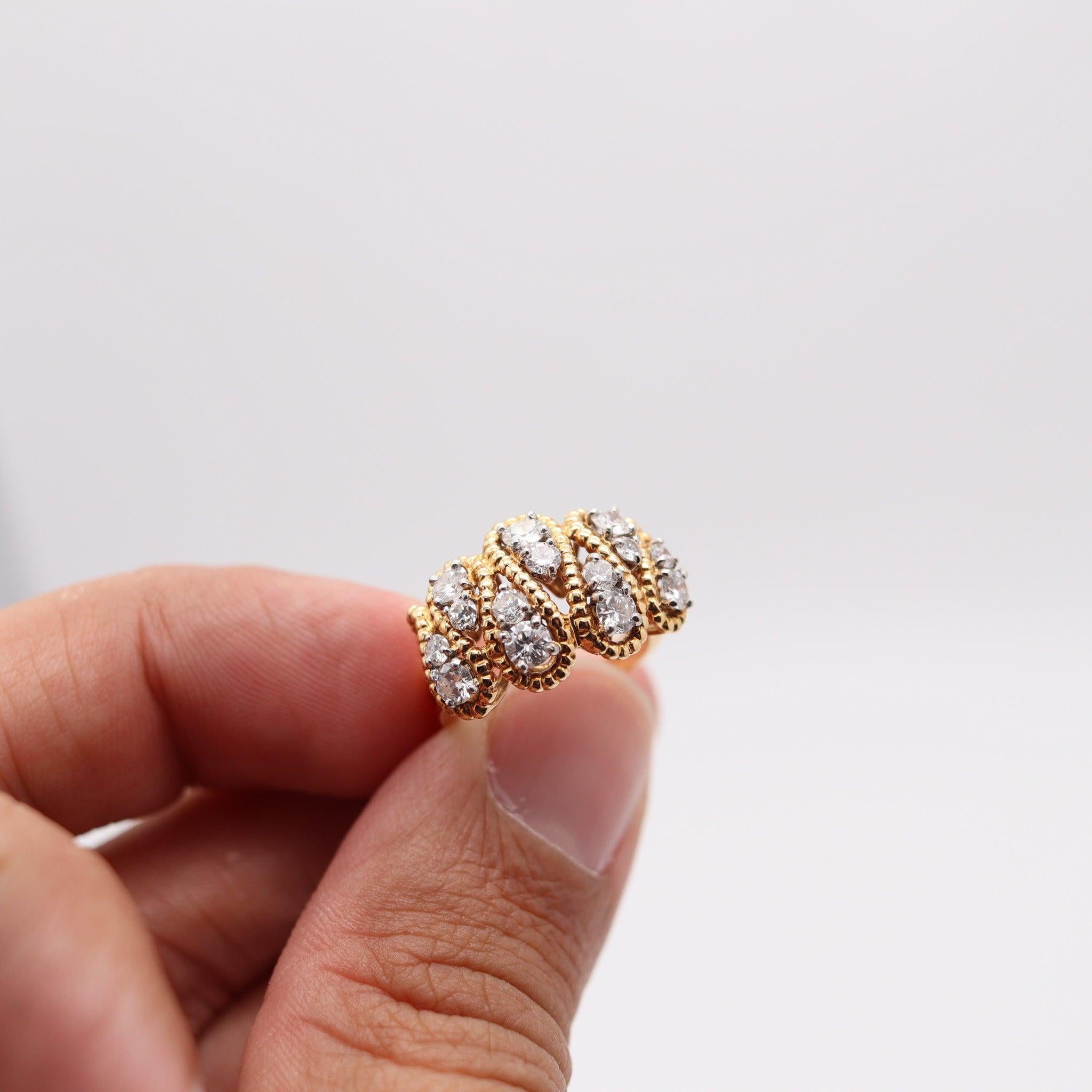 Oscar Heyman 1970 Bague en or 18Kt, platine et 1.24 Ctw en diamants VS en vente 4