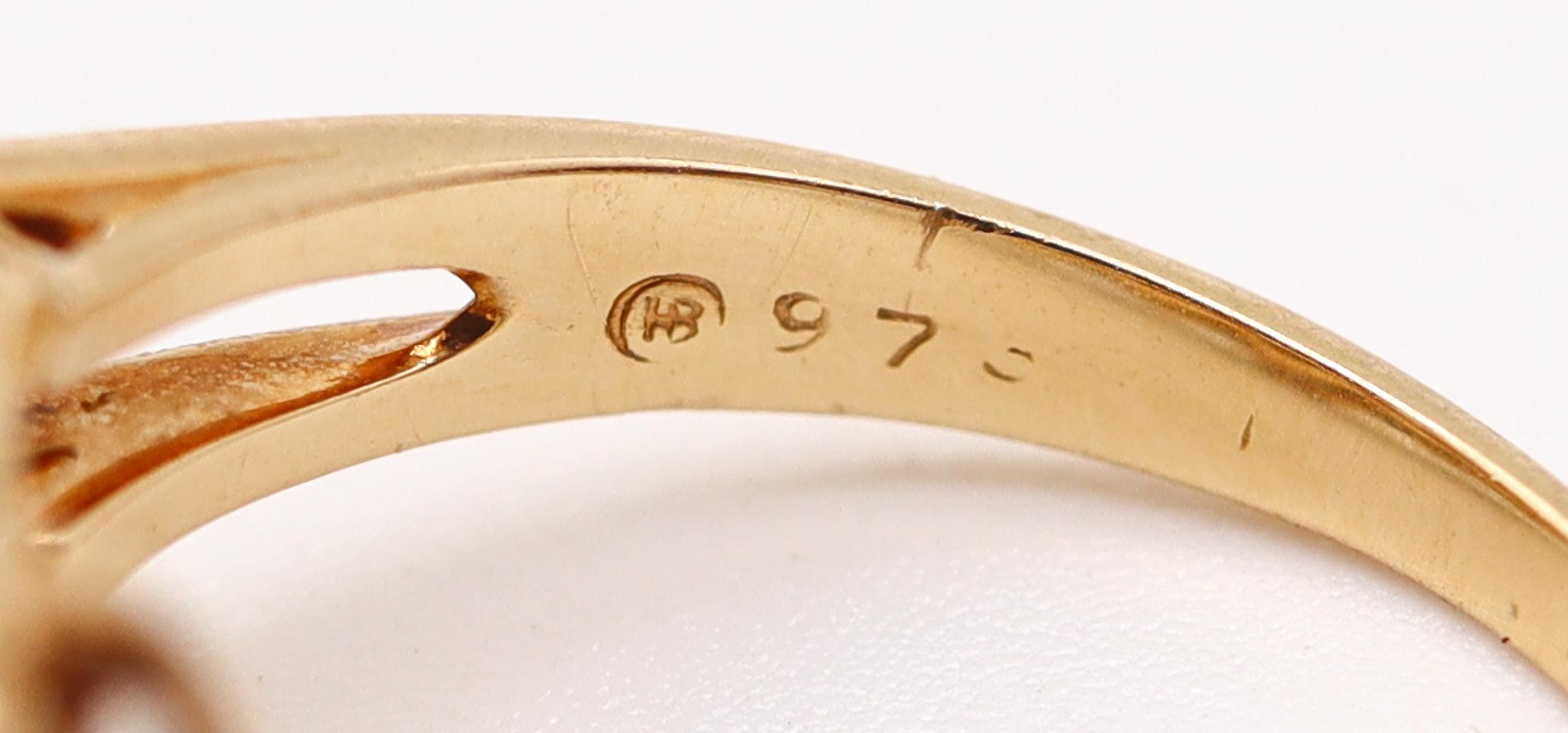 Oscar Heyman 1970 Bague en or 18Kt, platine et 1.24 Ctw en diamants VS en vente 1