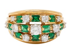 Oscar Heyman 1980 1.80 CTW Emerald Diamond 18K Gold Platinum Vintage Ring