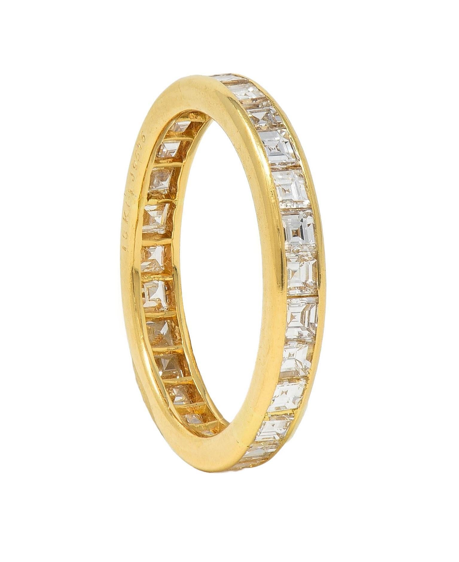 Oscar Heyman 1990, diamante quadrato a gradini da 1,35 CTW in oro 18 carati, fascia a eternità vintage in vendita 5