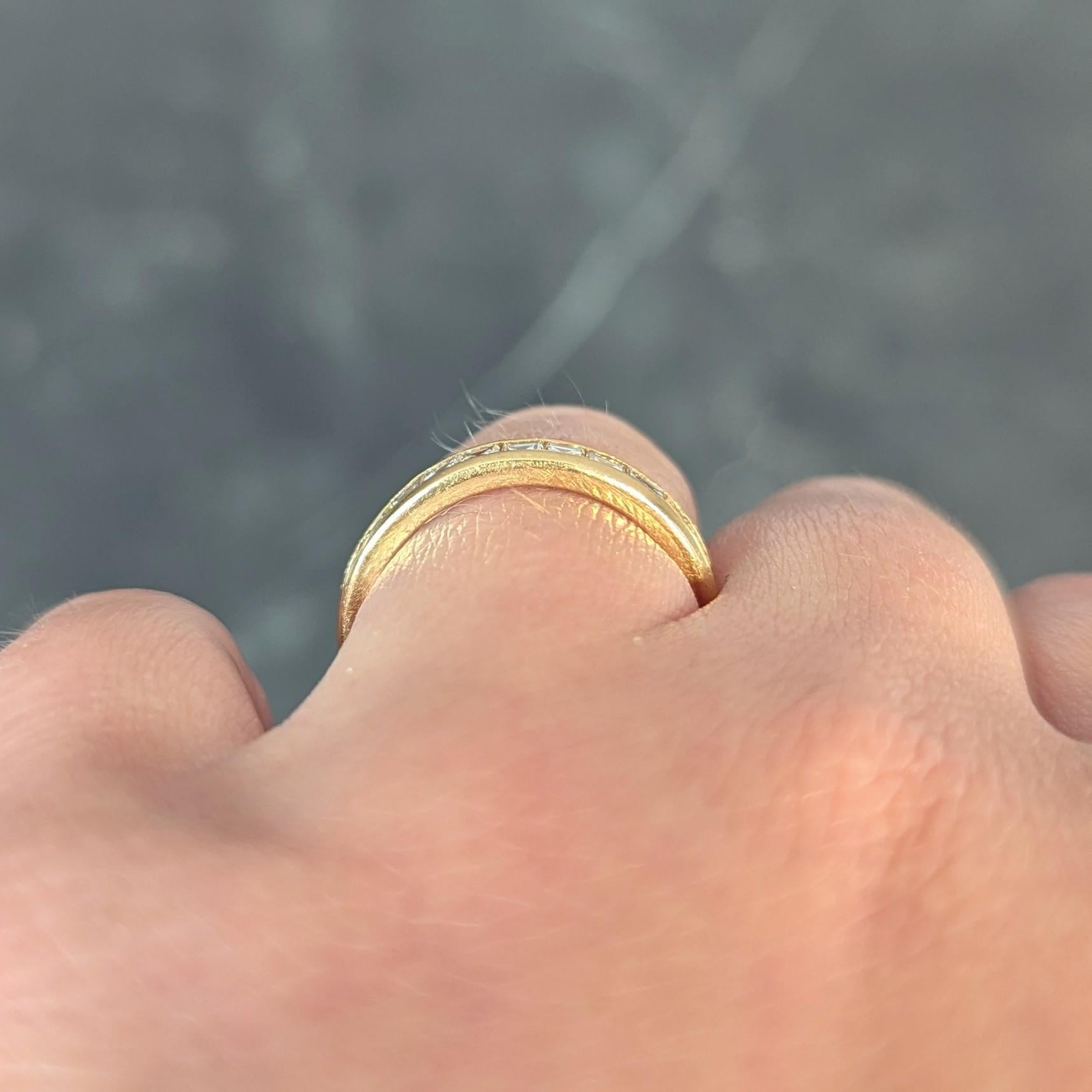 Oscar Heyman 1990, diamante quadrato a gradini da 1,35 CTW in oro 18 carati, fascia a eternità vintage in vendita 6