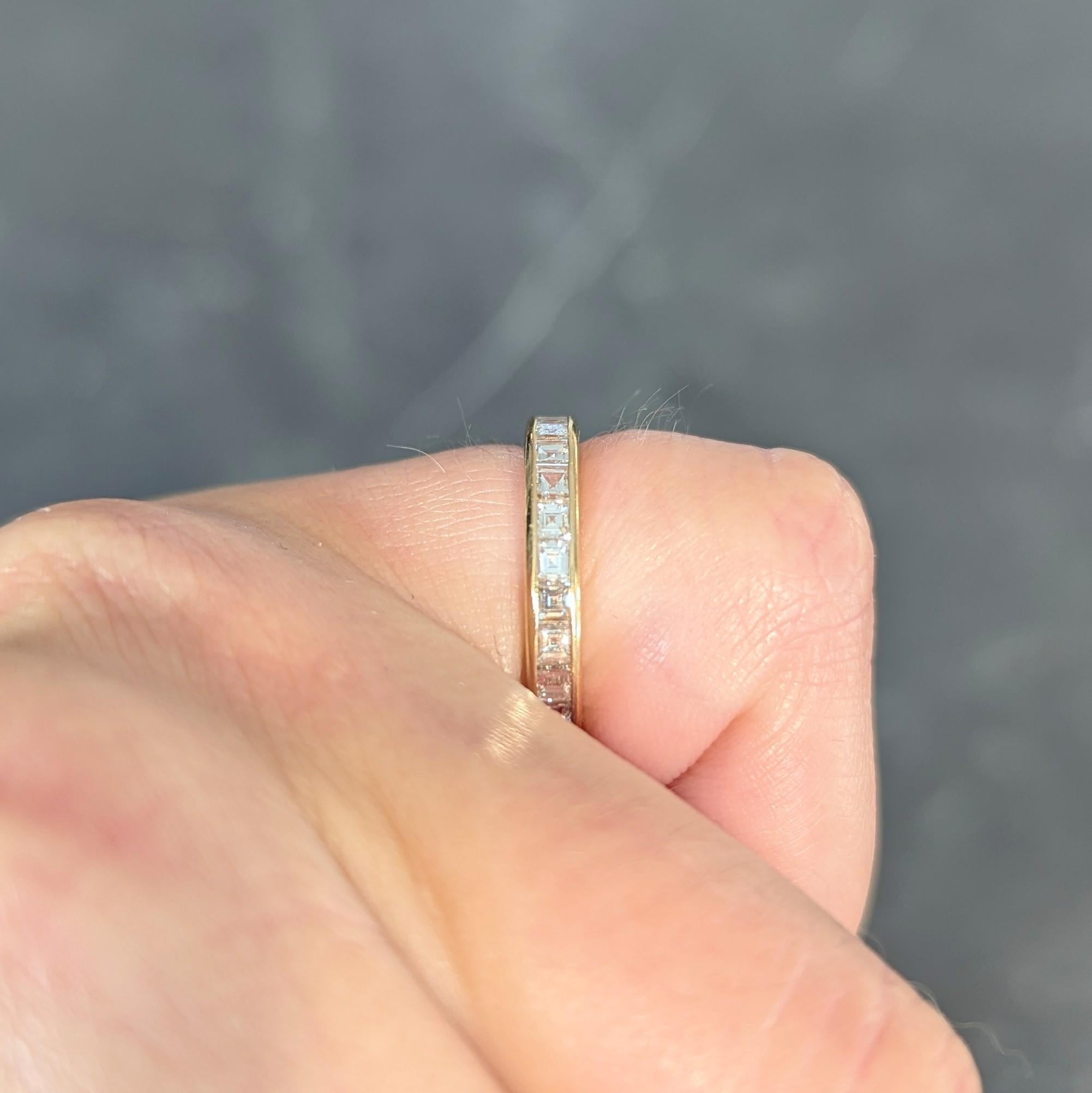 Oscar Heyman 1990, diamante quadrato a gradini da 1,35 CTW in oro 18 carati, fascia a eternità vintage in vendita 7