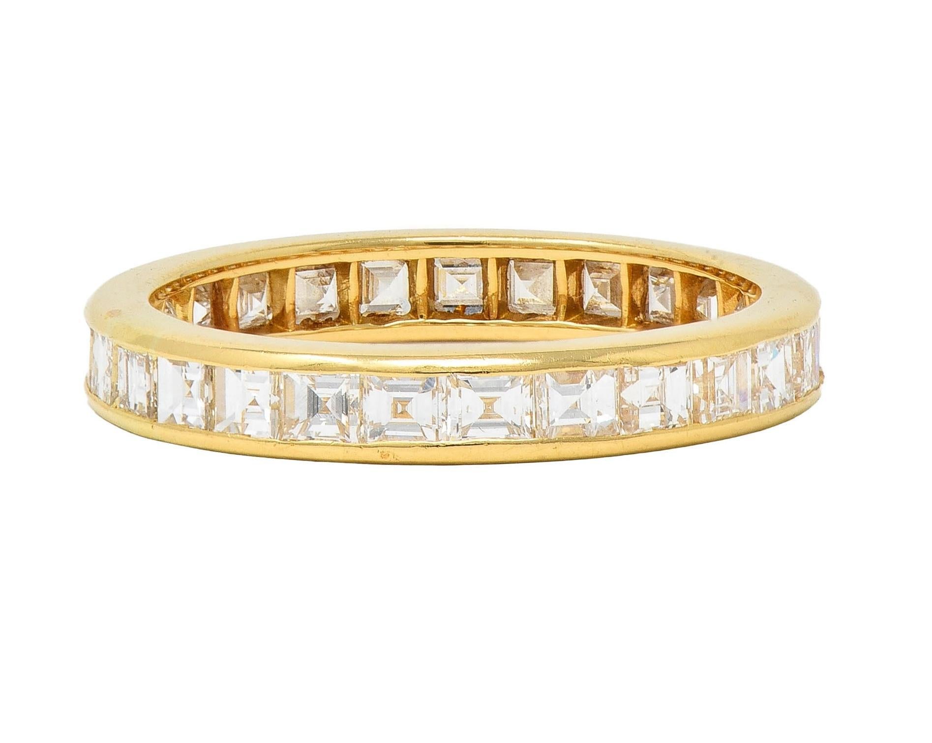 Oscar Heyman 1990, diamante quadrato a gradini da 1,35 CTW in oro 18 carati, fascia a eternità vintage In condizioni ottime in vendita a Philadelphia, PA