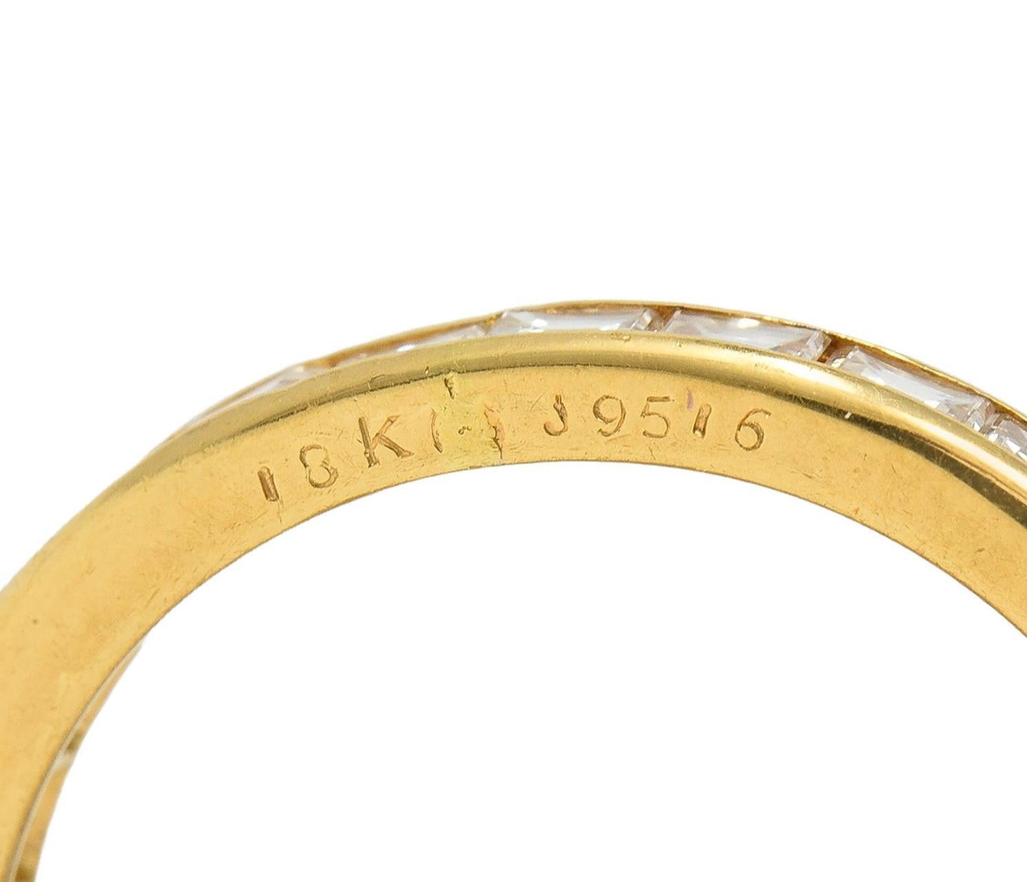 Oscar Heyman 1990, diamante quadrato a gradini da 1,35 CTW in oro 18 carati, fascia a eternità vintage in vendita 1