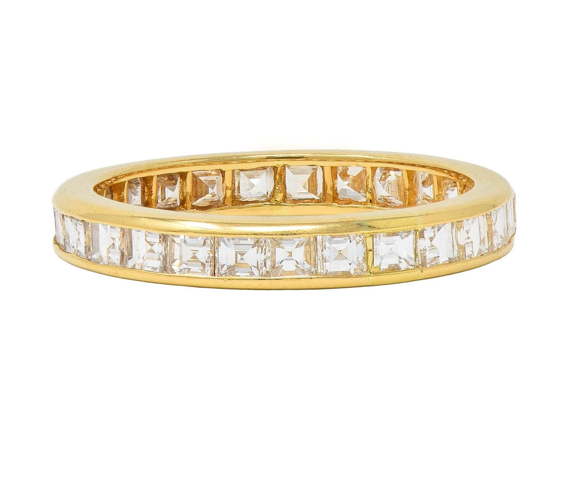 Oscar Heyman 1990, diamante quadrato a gradini da 1,35 CTW in oro 18 carati, fascia a eternità vintage in vendita 2