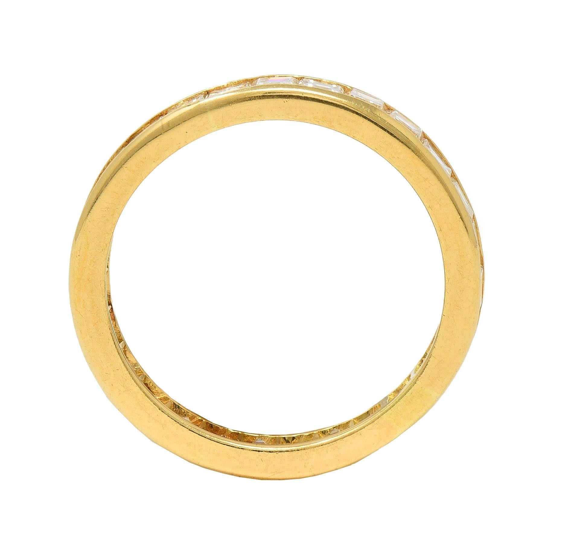 Oscar Heyman 1990, diamante quadrato a gradini da 1,35 CTW in oro 18 carati, fascia a eternità vintage in vendita 3