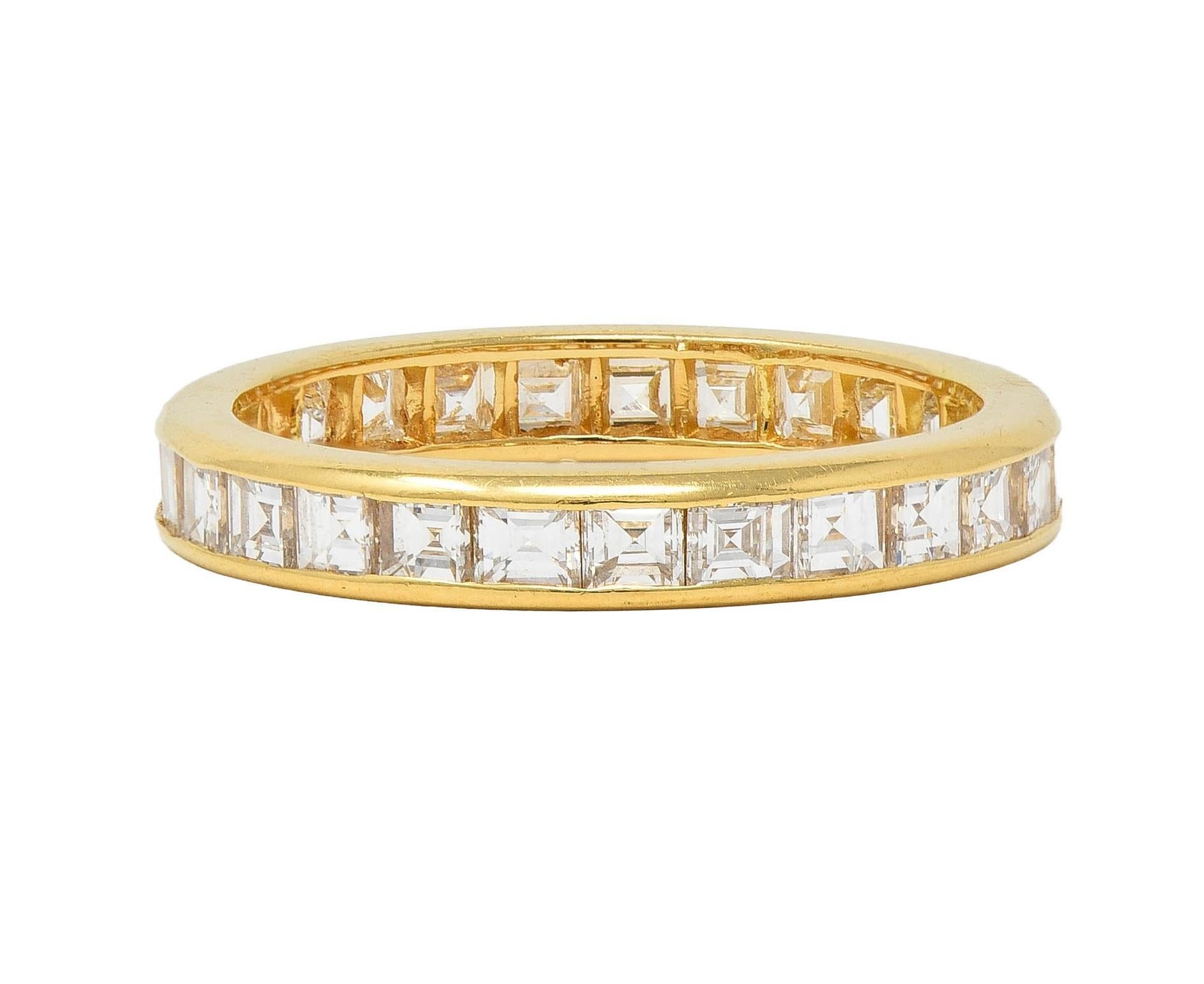 Oscar Heyman 1990, diamante quadrato a gradini da 1,35 CTW in oro 18 carati, fascia a eternità vintage in vendita 4
