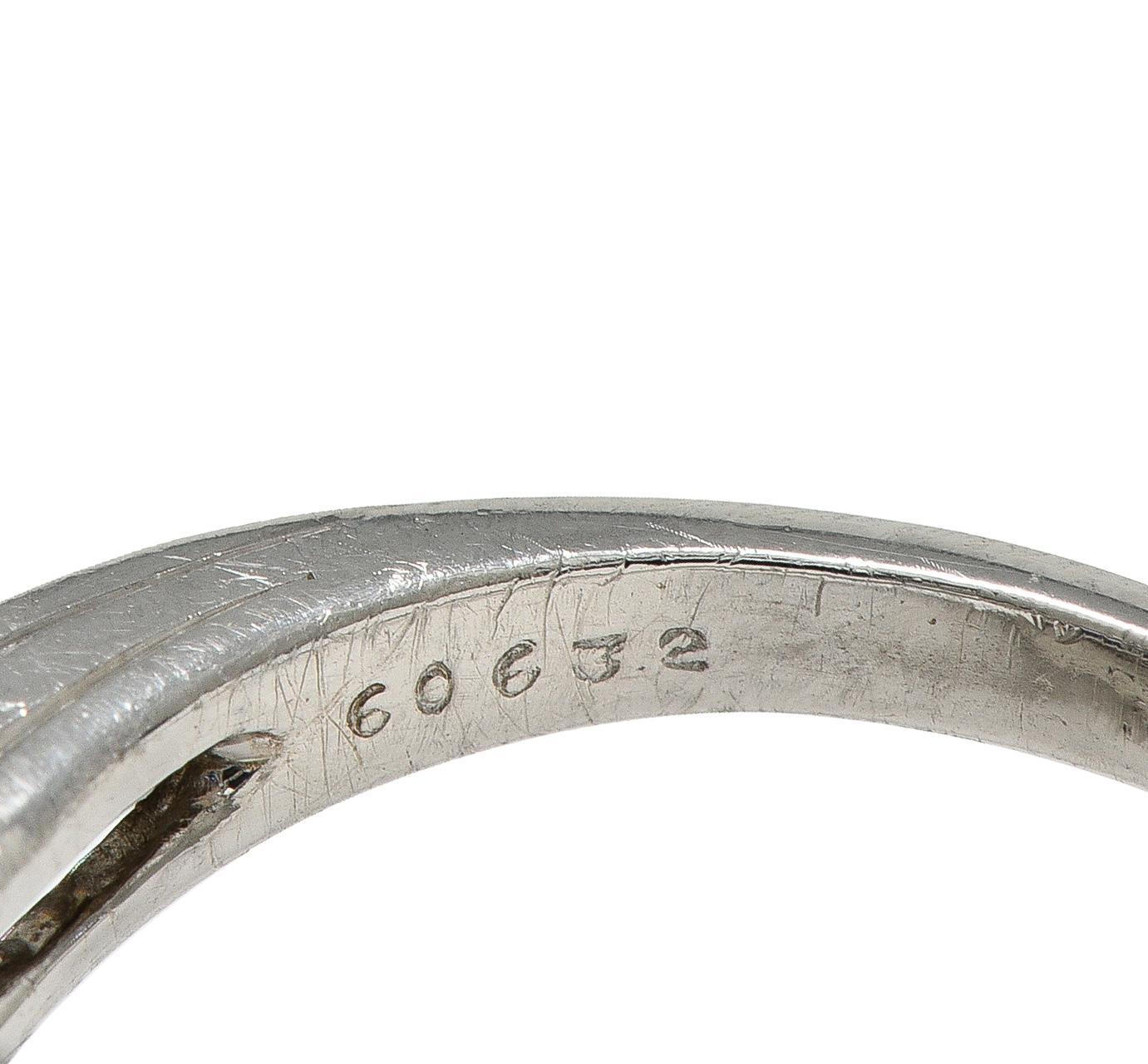 Oscar Heyman 2,00 Karat Saphir Diamant Platin Vintage Fanning Bypass-Ring im Angebot 1